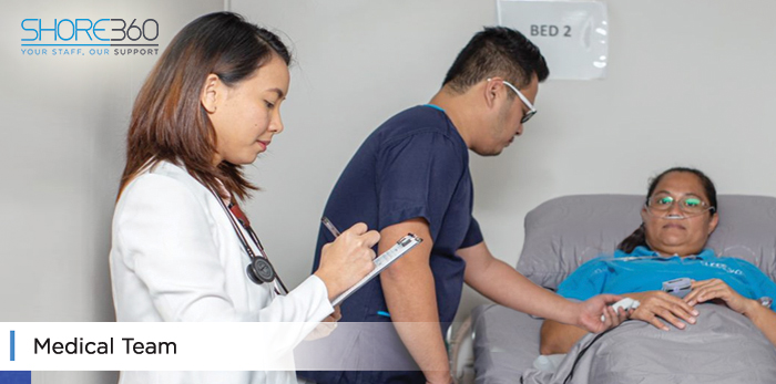 The medical team of Shore360, Inc. who takes care of the offshore staff of clients.