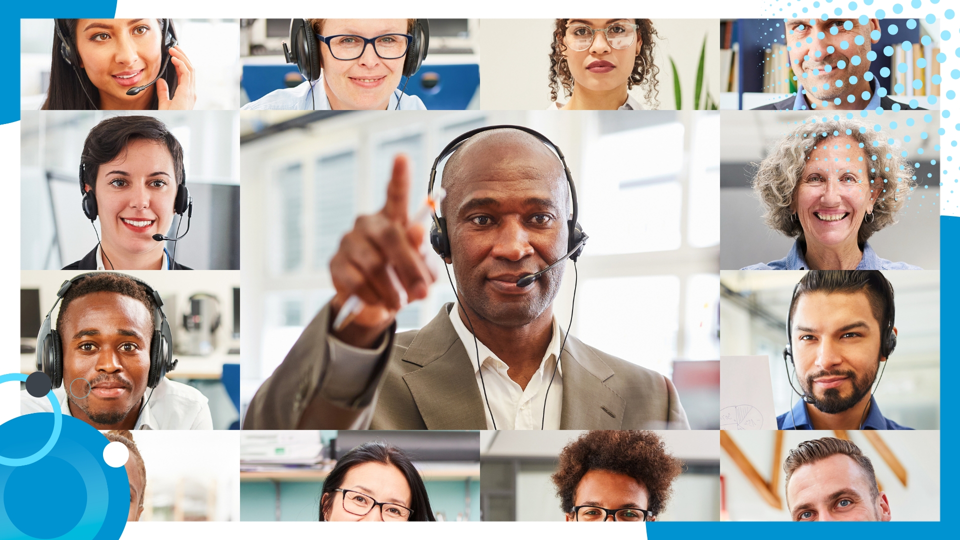 Diverse remote team members in a virtual meeting, collaborating through video conferencing.