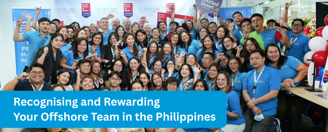 Shore360 Philippines team celebrating recognition and reward event for offshore employees