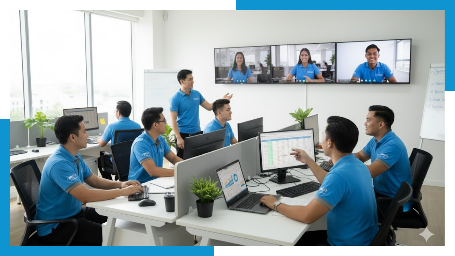 Shore360 offshore accounting professionals collaborating through a virtual conference